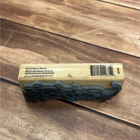 1998 STAMPENDOUS N070 WAVY MUSICAL NOTES WOOD MOUNTED RUBBER STAMP - Picture 2 of 4